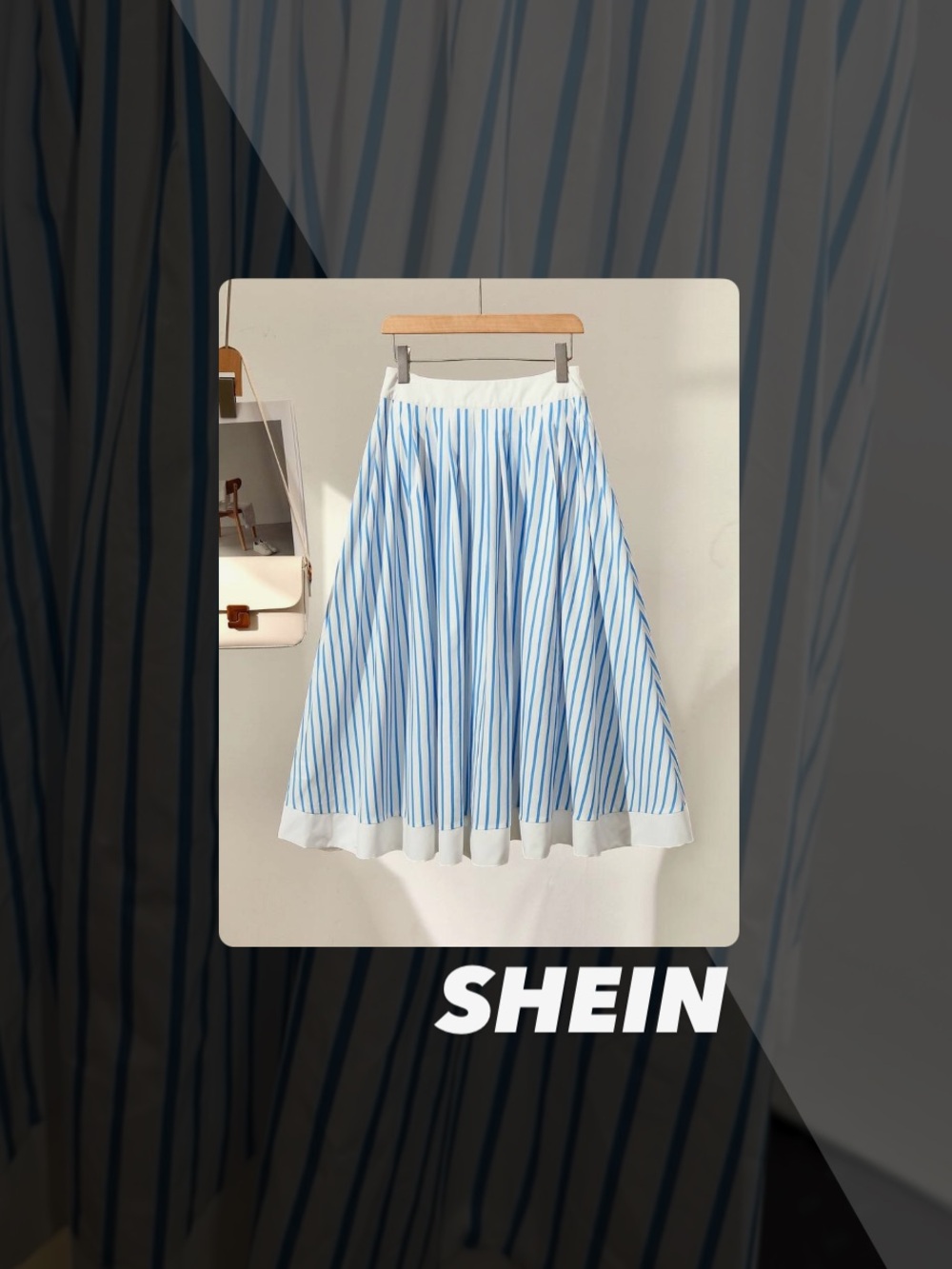 EUC SHEIN Striped High Waist Skirt